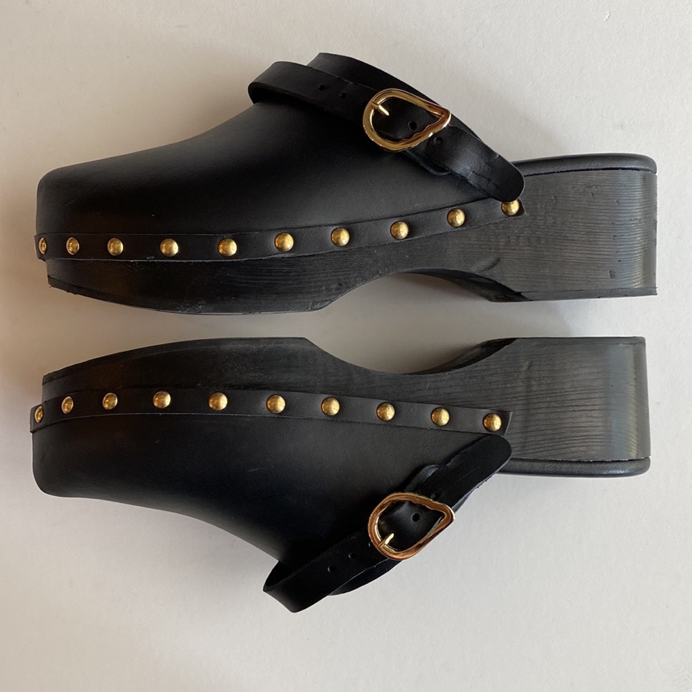 Ancient Greek Sandals Black Clogs - Picture 2 of 16